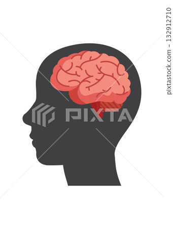 Human head with brain. Neurology. Stock illustration Human head with brain. Neurology. Stock illustration 132912710