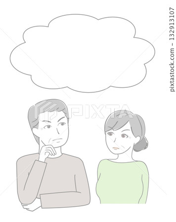 Angry senior couple 132913107