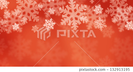 Christmas red background of white snowflakes flying in the air. Holiday card for New Year and Christmas with space for greetings, labels and your design. Christmas red background of white snowflakes flying in the air. Holiday card for New Year and Christmas with space for greetings, labels and your design. 132913195