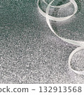 Festive Silver Glitter Background With Curled Ribbon On Sparkling Surface. Background for Festive Party Decor, Glamorous Holiday Invitations, Luxury Event Designs, And Elegant Seasonal Visuals 132913568
