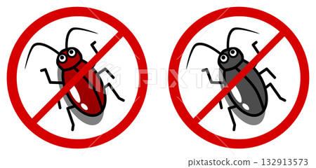 A symbol for exterminating disgusting pests, cockroaches A symbol for exterminating disgusting pests, cockroaches 132913573