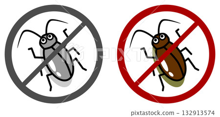 A symbol for exterminating disgusting pests, cockroaches A symbol for exterminating disgusting pests, cockroaches 132913574
