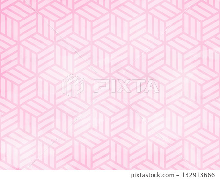 Tortoiseshell Ajiro, a traditional Japanese pattern, pink Tortoiseshell Ajiro, a traditional Japanese pattern, pink 132913666