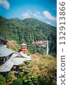 Nachi Falls and Seigantoji Temple pagoda in Japan, a stunning historic and natural landscape 132913866