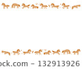 Cute horse frame illustrations in various poses 132913926