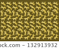 Cute golden horse pattern background illustration 132913932
