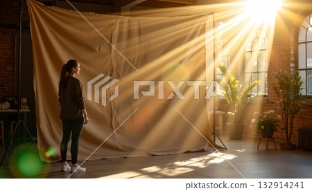 A creative photography setup in an indoor studio A creative photography setup in an indoor studio 132914241