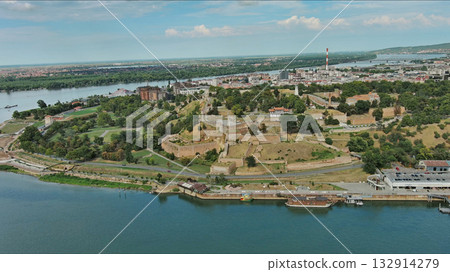 Kalemegdan fort in Belgrade Serbia and Save river Kalemegdan fort in Belgrade Serbia and Save river 132914279