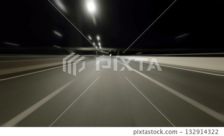 Car driving on highway and tunnel at night Car driving on highway and tunnel at night 132914322