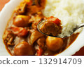 Curry rice with lots of chunky vegetables 132914709