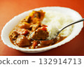 Curry rice with lots of chunky vegetables 132914713