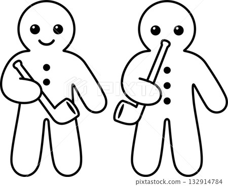 Stutenkerl man shaped pastry line drawing 132914784