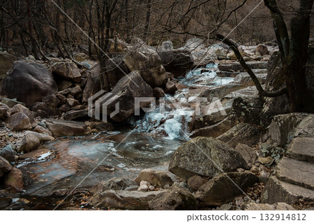 Frozen rocky stream in Seoraksan National Park, Sokcho, South Korea Frozen rocky stream in Seoraksan National Park, Sokcho, South Korea 132914812