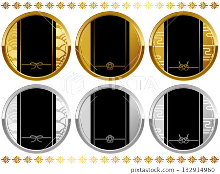 一套6個黑色日式奢華水引相框 132914960