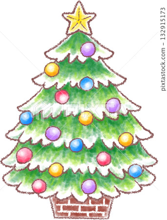 Hand-drawn Christmas tree illustration Hand-drawn Christmas tree illustration 132915173