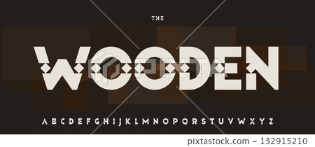 Handmade Carved Font, Folk Tribal Alphabet, Craft Wooden Totem Letters, Decorative Typographic Design for Ethnic Music Fest Title, Boho Headline on Natural Brown Background. Vector Typeset. Handmade Carved Font, Folk Tribal Alphabet, Craft Wooden Totem Letters, Decorative Typographic Design for Ethnic Music Fest Title, Boho Headline on Natural Brown Background. Vector Typeset. 132915210