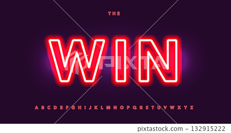Online Casino Font Red Neon Alphabet, 3D Glowing Letters, Sans Serif Type for Glow Jackpot Bonus Win Prize Text Logo Headline, Gambling Typography on Purple Violet Background. Vector Typeset Online Casino Font Red Neon Alphabet, 3D Glowing Letters, Sans Serif Type for Glow Jackpot Bonus Win Prize Text Logo Headline, Gambling Typography on Purple Violet Background. Vector Typeset 132915222