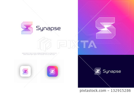 Creative Architect Logo 3D Line Logotype Engineering Technology, Architectural Monogram, Letter S for Architectural Company Business Branding Concept. Vector Illustration 132915286