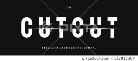 Tall bold cutout alphabet, narrow geometric sans serif letters, cyber tech font for sharp sport modern logo, striking headline, futuristic robot typography, digital typographic design.Vector typeset. Tall bold cutout alphabet, narrow geometric sans serif letters, cyber tech font for sharp sport modern logo, striking headline, futuristic robot typography, digital typographic design.Vector typeset. 132915367