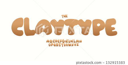 Playful clay type font alphabet, soft bubble letters, bold comic alphabet for comic pop art, happy summer logo, fat headline, funky molded typography, retro typographic design. Vector typeset. Playful clay type font alphabet, soft bubble letters, bold comic alphabet for comic pop art, happy summer logo, fat headline, funky molded typography, retro typographic design. Vector typeset. 132915383