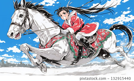 A young female Santa Claus is running wild A young female Santa Claus is running wild 132915440