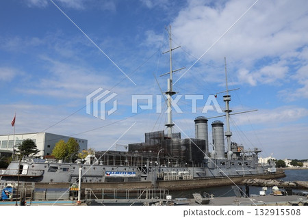 Sarushima Ferry Terminal, Mikasa Pier, and the Mikasa Memorial Ship, adjacent to Mikasa Park Sarushima Ferry Terminal, Mikasa Pier, and the Mikasa Memorial Ship, adjacent to Mikasa Park 132915508