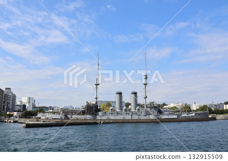 Sarushima Ferry Terminal, Mikasa Pier, and the Mikasa Memorial Ship, adjacent to Mikasa Park 132915509