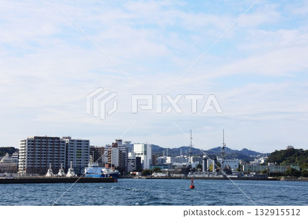 Sarushima Ferry Terminal, Mikasa Pier, and the Mikasa Memorial Ship, adjacent to Mikasa Park 132915512