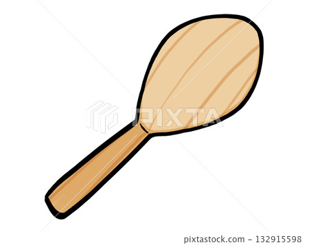 簡單的飯匙示意圖（木質，筆觸） 132915598