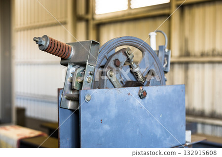 Warehouse freight elevator hoist inspection Warehouse freight elevator hoist inspection 132915608