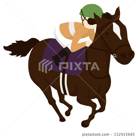 Jockey and thoroughbred Jockey and thoroughbred 132915685
