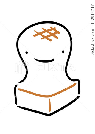 散裝鏡餅角色插畫新年賀卡素材 散裝鏡餅角色插畫新年賀卡素材 132915717