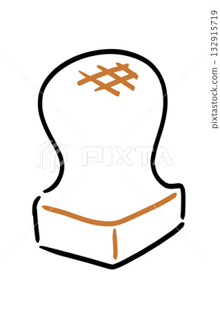 可愛的手繪新年年糕素材，烤年糕 132915719