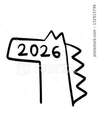 2026年新年賀卡素材:滑稽的馬匹插畫 2026年新年賀卡素材:滑稽的馬匹插畫 132915746