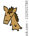 Loose hand drawn brown horse illustration 132915780