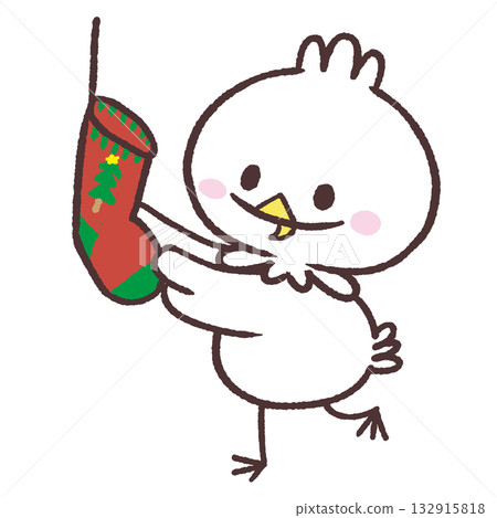 一隻白鳥裝飾著長襪的插圖 132915818