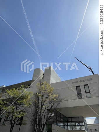 Two control rails in the sky at Toyonaka City Central Community Center Two control rails in the sky at Toyonaka City Central Community Center 132916452
