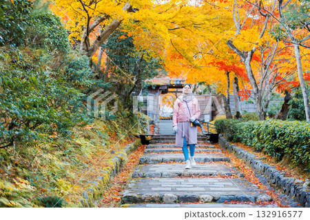 Inbound foreign tourists visiting Japan in autumn 132916577