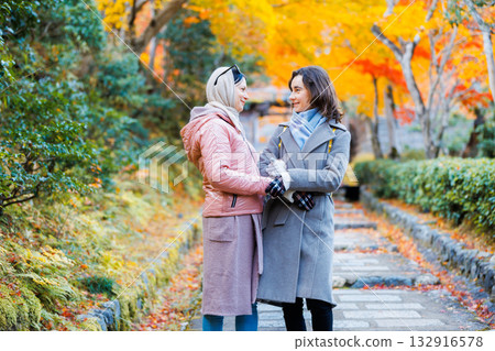 Inbound foreign tourists visiting Japan in autumn Inbound foreign tourists visiting Japan in autumn 132916578