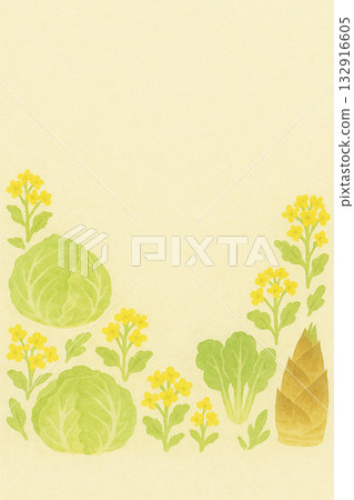 Spring vegetable series: Half-frame spring vegetable background 132916605