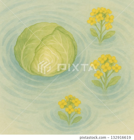 春季蔬菜系列：從空中俯瞰漂浮在水中的春季蔬菜 132916619