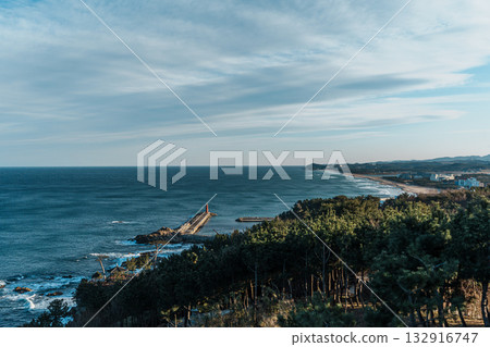 East Sea Coastline from Naksansa Temple, South Korea East Sea Coastline from Naksansa Temple, South Korea 132916747