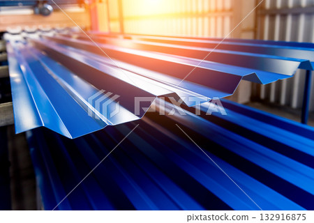 Metal sheet forming machine at the modern metalwork factory. Metal sheet forming machine at the modern metalwork factory. 132916875