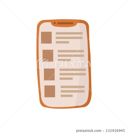 Simple flat vector of a smartphone screen Simple flat vector of a smartphone screen 132916945