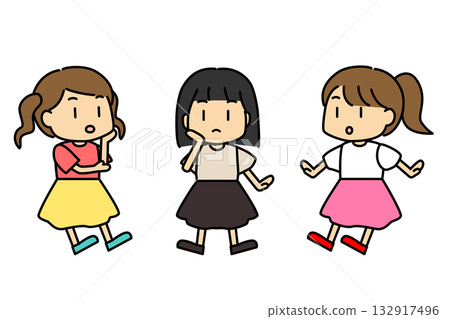 女孩們交談的插圖(對話、諮詢、朋友、交流) 女孩們交談的插圖(對話、諮詢、朋友、交流) 132917496