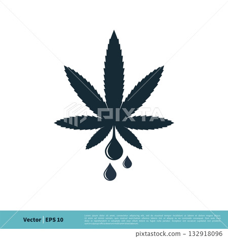 Marijuana Leaf, Hemp Medicine Icon Vector Logo Template Illustration Design. Vector EPS 10. 132918096