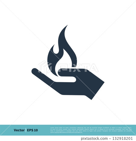 Hand and Flame Fire Icon Vector Logo Template Illustration Design. Vector EPS 10. Hand and Flame Fire Icon Vector Logo Template Illustration Design. Vector EPS 10. 132918201