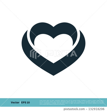 Love Heart Swoosh Icon Vector Logo Template Illustration Design. Vector EPS 10. Love Heart Swoosh Icon Vector Logo Template Illustration Design. Vector EPS 10. 132918206