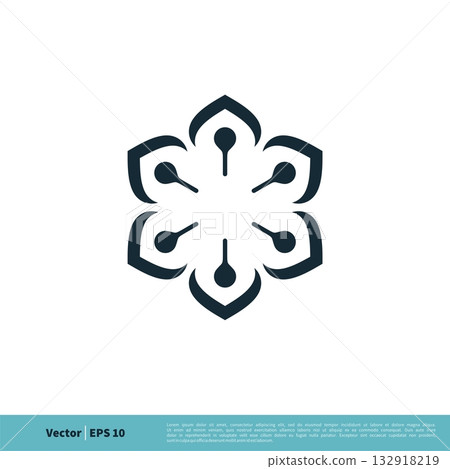 Flower Ornamental Decoration Icon Vector Logo Template Illustration Design. Vector EPS 10. 132918219