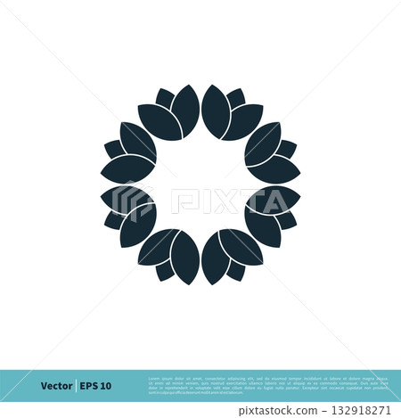 Ornamental Flower Border / Frame Icon Vector Logo Template Illustration Design. Vector EPS 10. 132918271